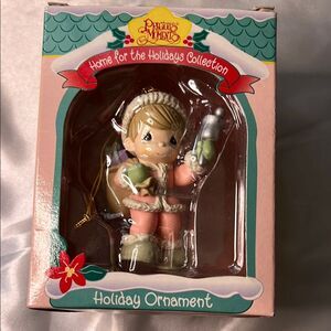 Precious Moments Holiday Ornament - Pink and Green Delight